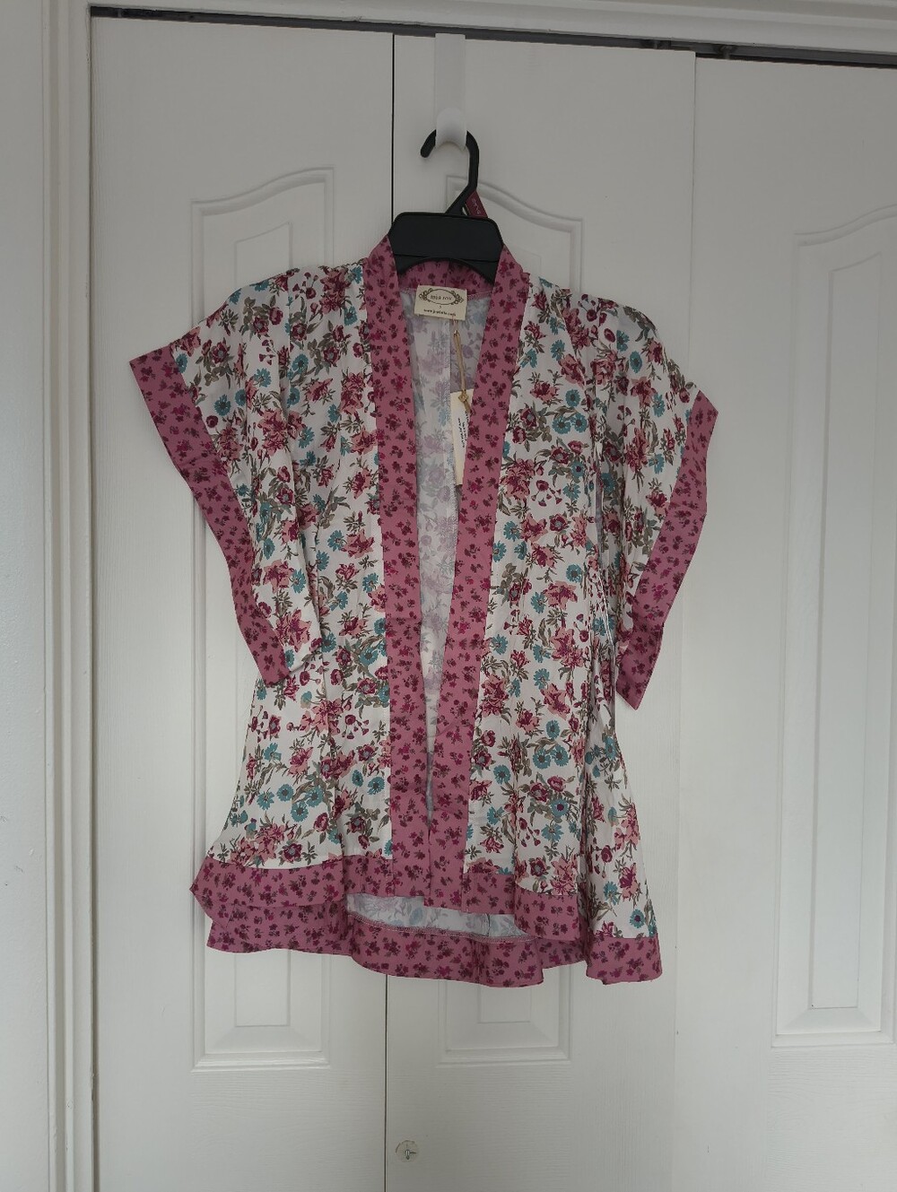 NWT Mia Joy Floral Print Open-Front Kimono Cardigan Wrap - Sz 3